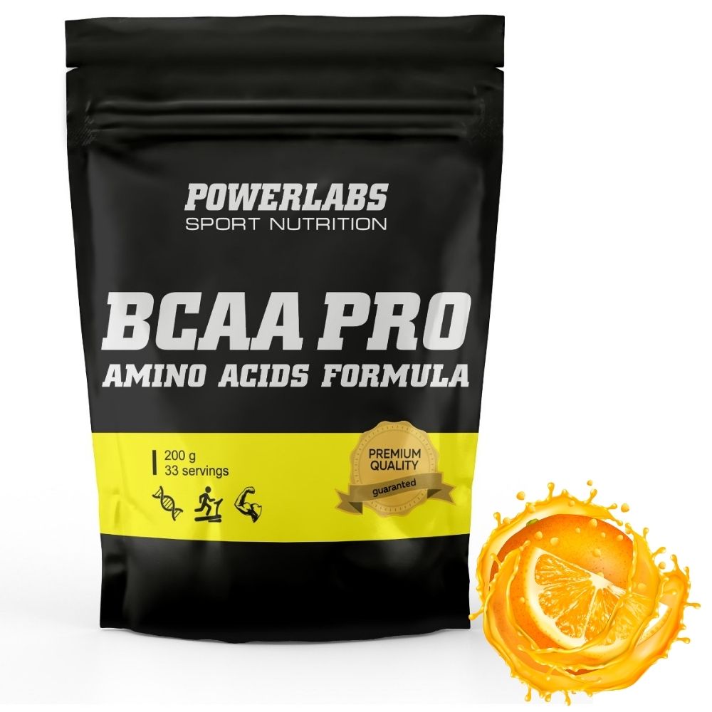 BCAA PowerLabs BCAA PRO (БЦАА) 200 g Апельсин (пакет)