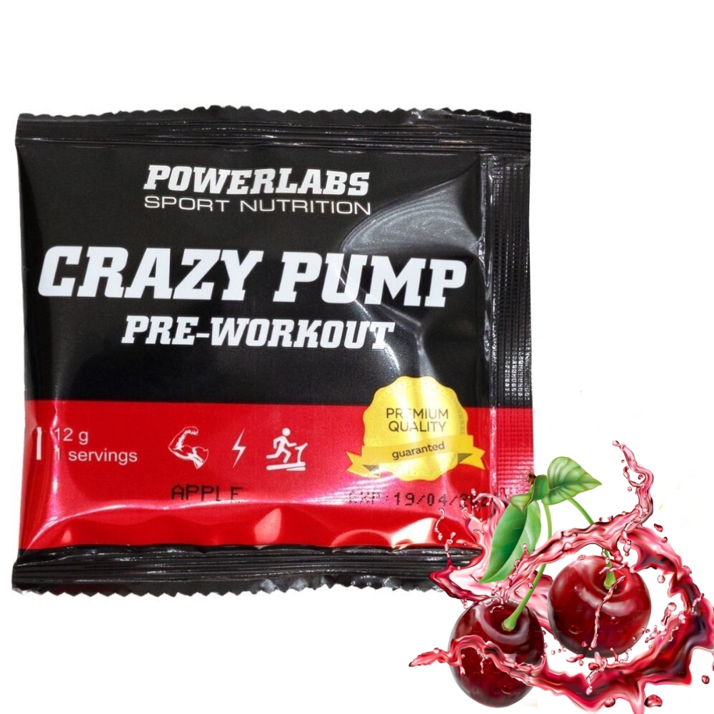 Предтренировочный комплекс PowerLabs Crazy Pump Предтренировочный комплекс 12 g Вишня