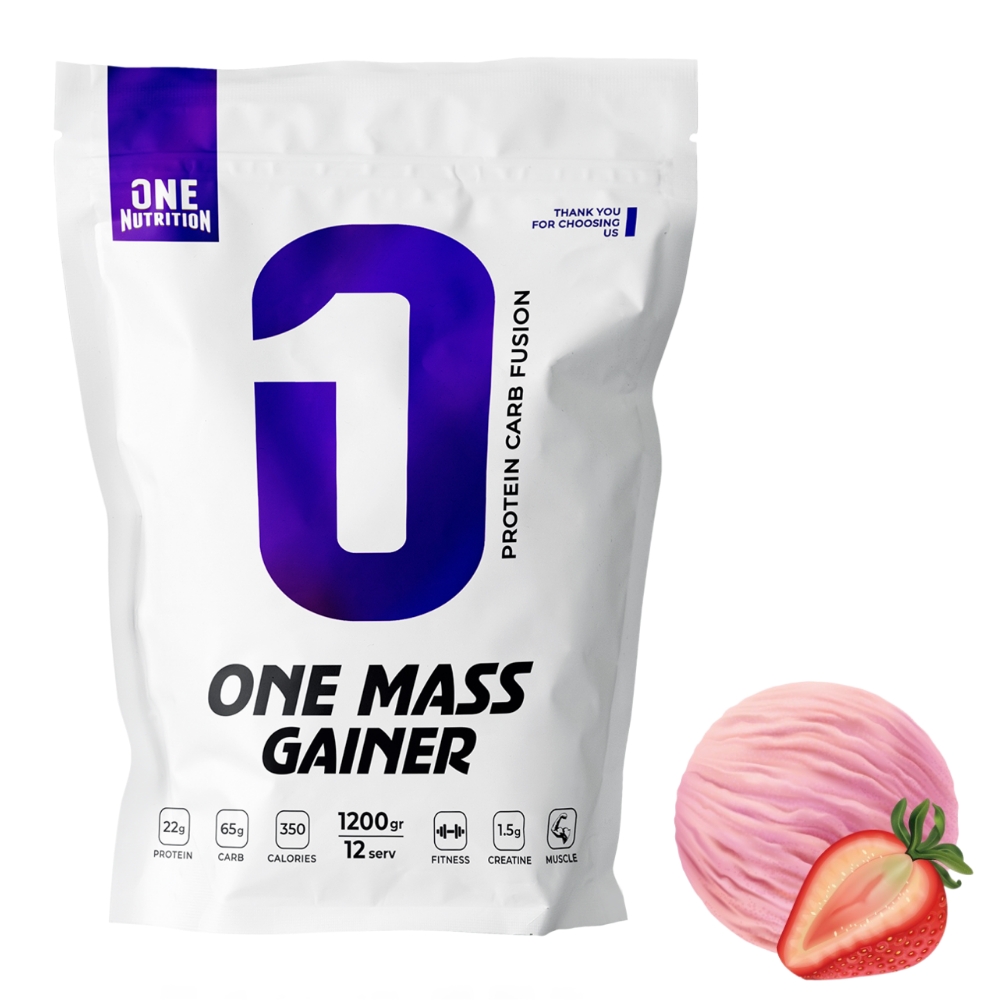 Гейнер ONE NUTRITION One Mass Gainer 1200 g Клубника