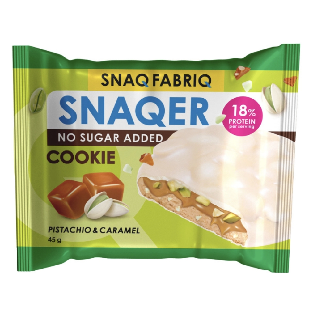 Диетическое питание SNAQ FABRIQ Печенье глазированное 45 g Фисташка и карамель